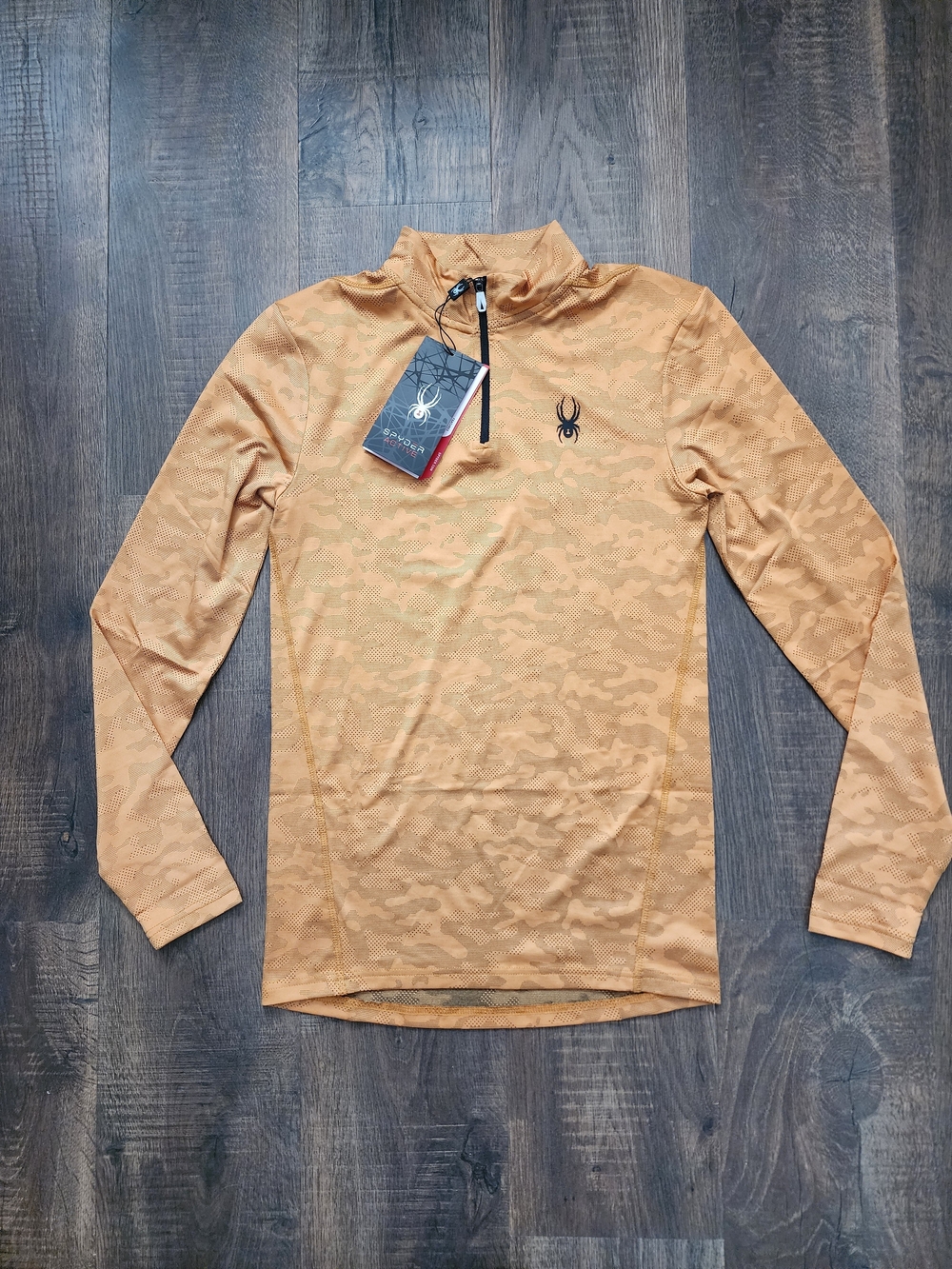 Spyder Men's Long Sleeve Half-Zip Top - Orange Camo